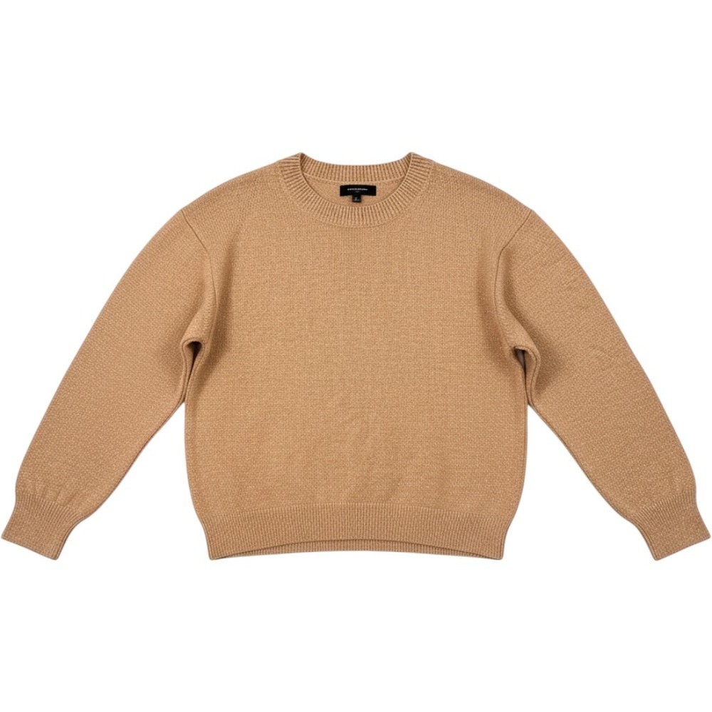 Banana Republic Sweater Womens Large Tan Metallic New Crewneck 808061-01-1